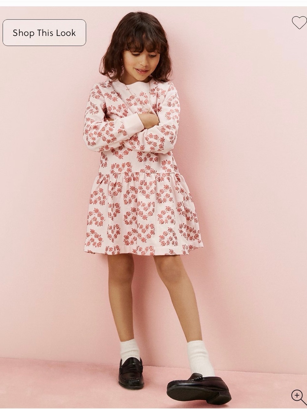 Crewcuts Pink Floral Long-Sleeve Swing Dress sweatshirt dress